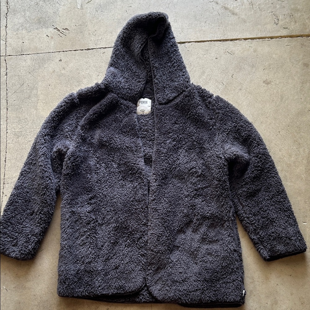 PINK Victoria's Secret Fuzzy Gray Jacket